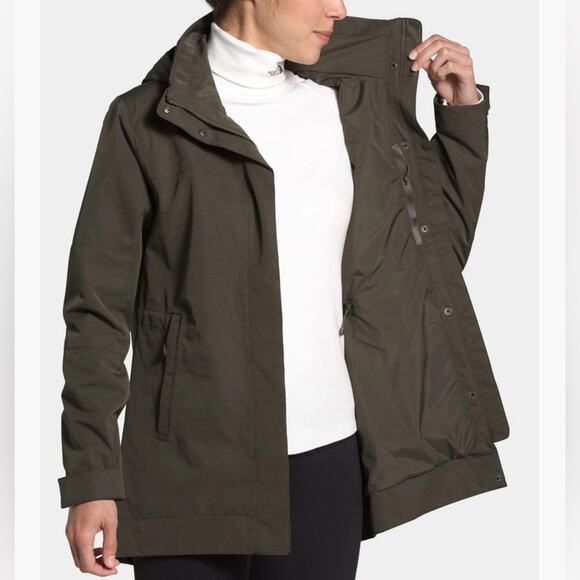 The North Face Westoak City Olive Green Trench Jacket. - Picture 2 of 8